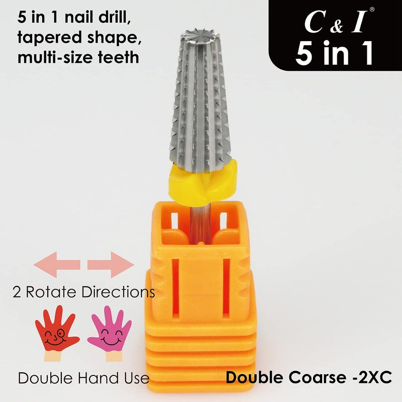 C & I C&I 5 in 1 Multi-function Tapered Shape Nail Drill, Professional Drill Bit for Nail Manicure Machine (XXC) - Image 4